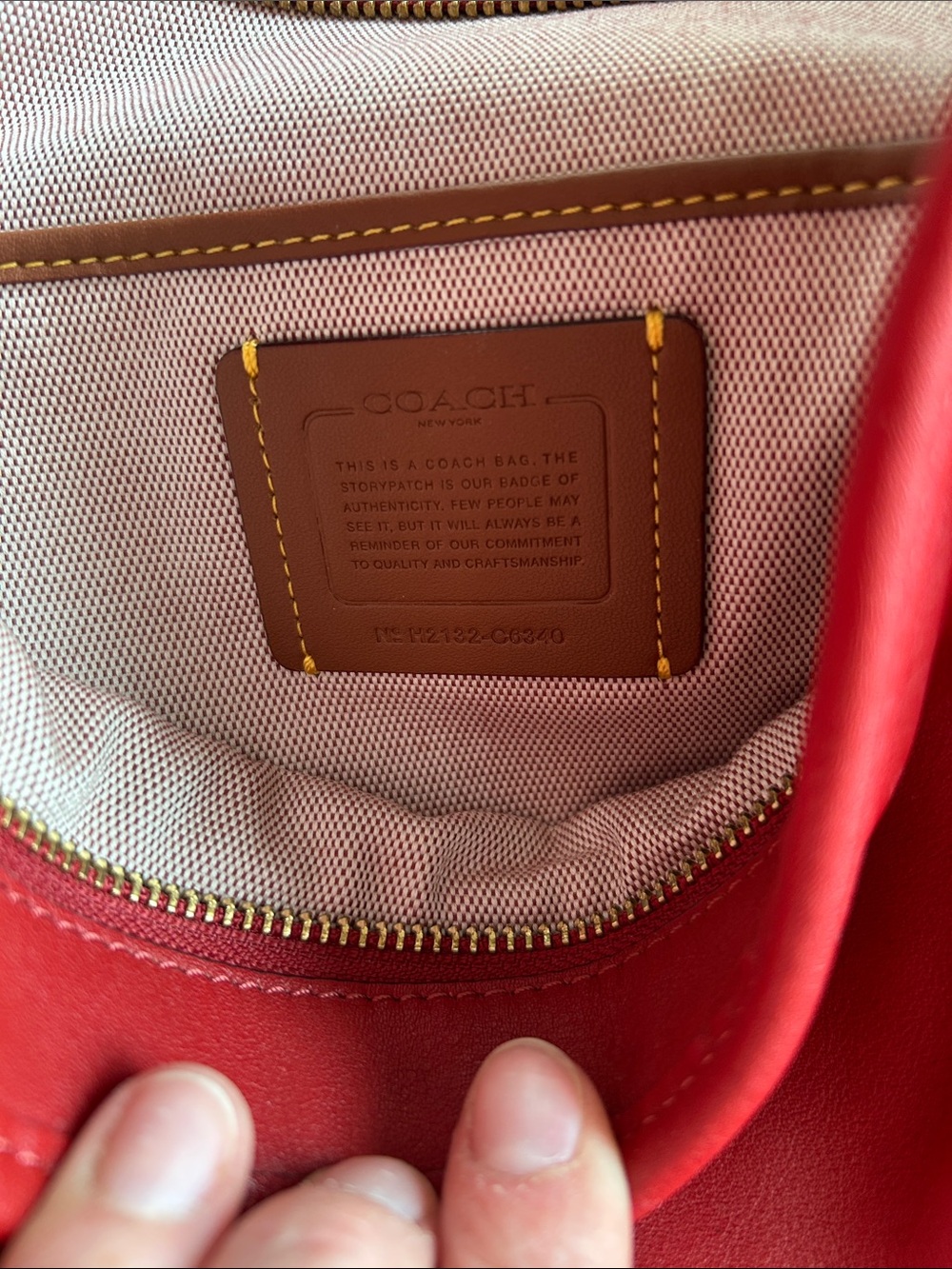 Coach Red Convertible Shoulder Bag with Gold Hardware - Picture 4 of 10